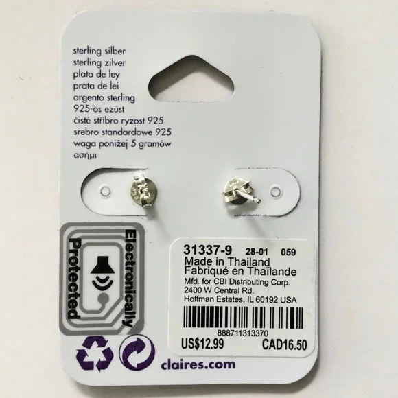 New Claire’s Sterling Silver and Enamel Avocado Stud Earrings - Picture 4 of 4